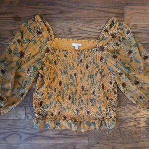 LC Lauren Conrad Sunflower Print Blouse
